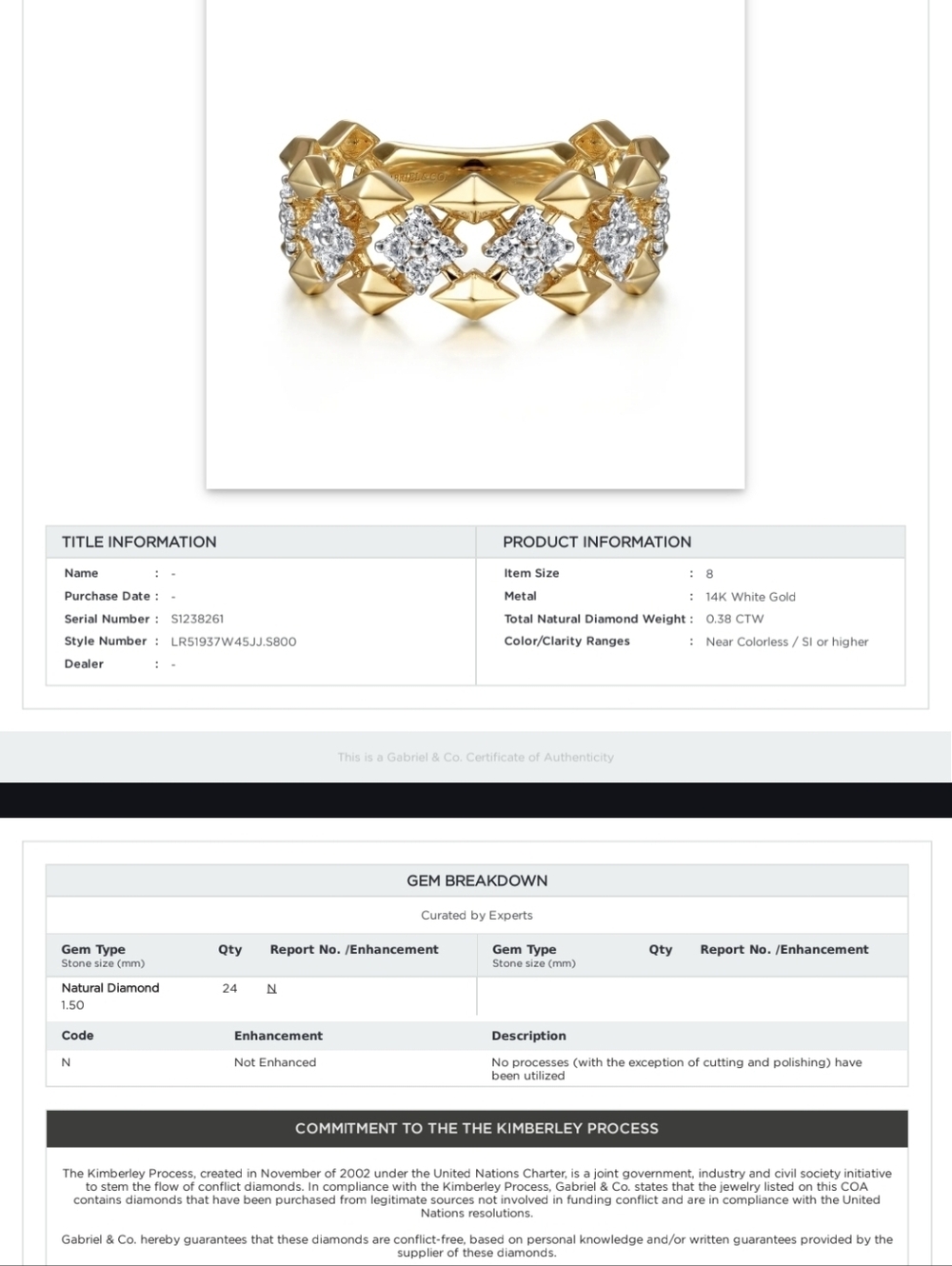 Gabriel&Co White Gold Diamond Band - Picture 9 of 9